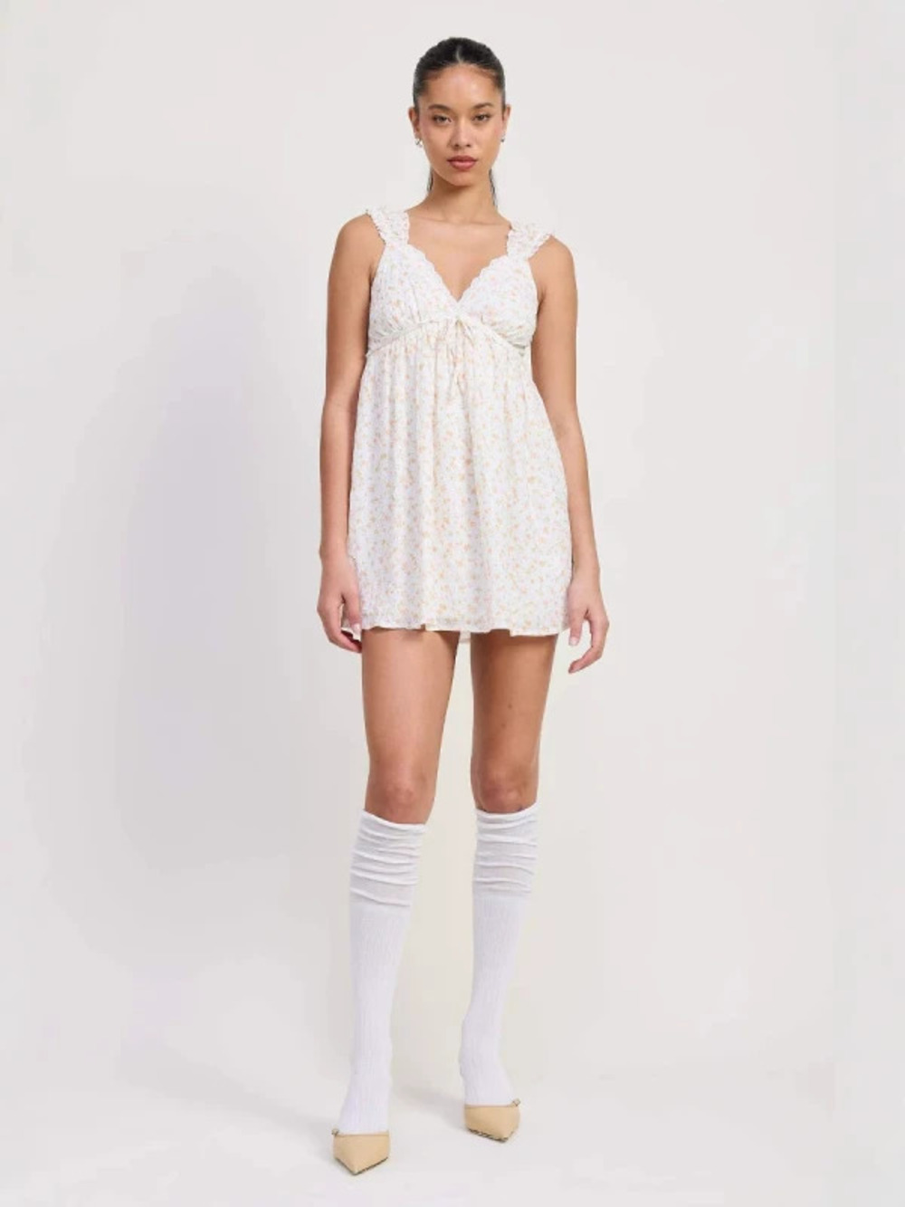 H&M Summer Spaghetti Strap Lace Cloud Cotton Embroidered Dress